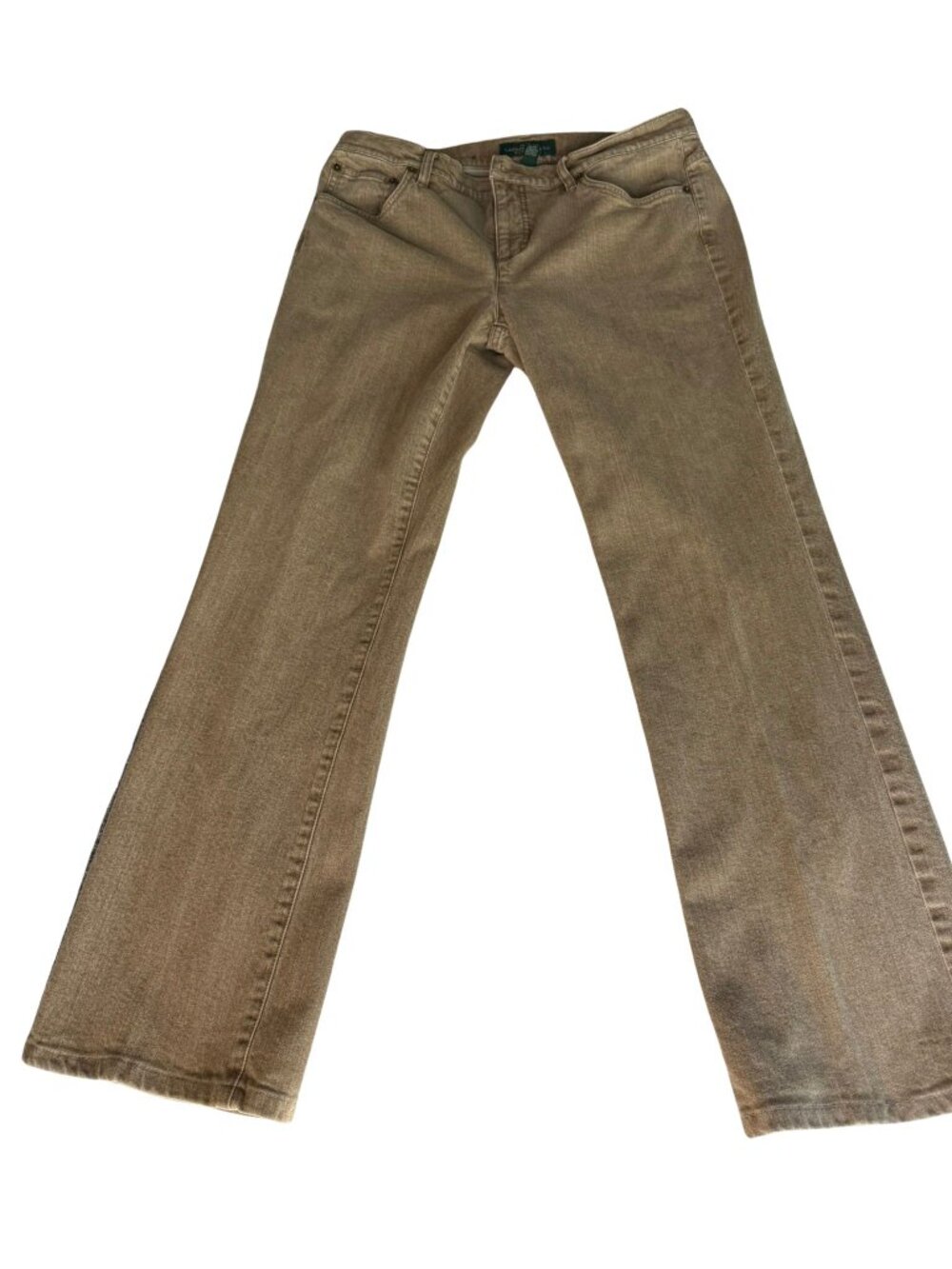 Lauren Ralph Lauren Khaki Straight Leg Jeans Size 12 - Picture 5 of 7